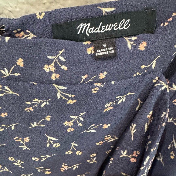 Madewell Floral Navy Ruffle Wrap Midi Skirt in Spring Fling - Picture 6 of 8